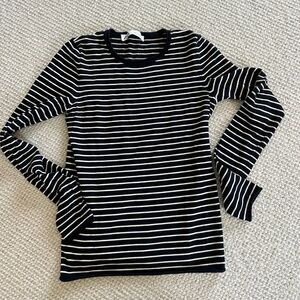 Navy and white striped Zara long sleeve shirt